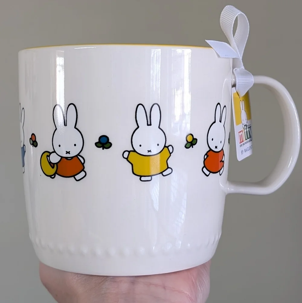 Miffy x Magenta Spring Miffy Mug with Wraparound Design, Sunny Yellow Interior💛 - Picture 2 of 6
